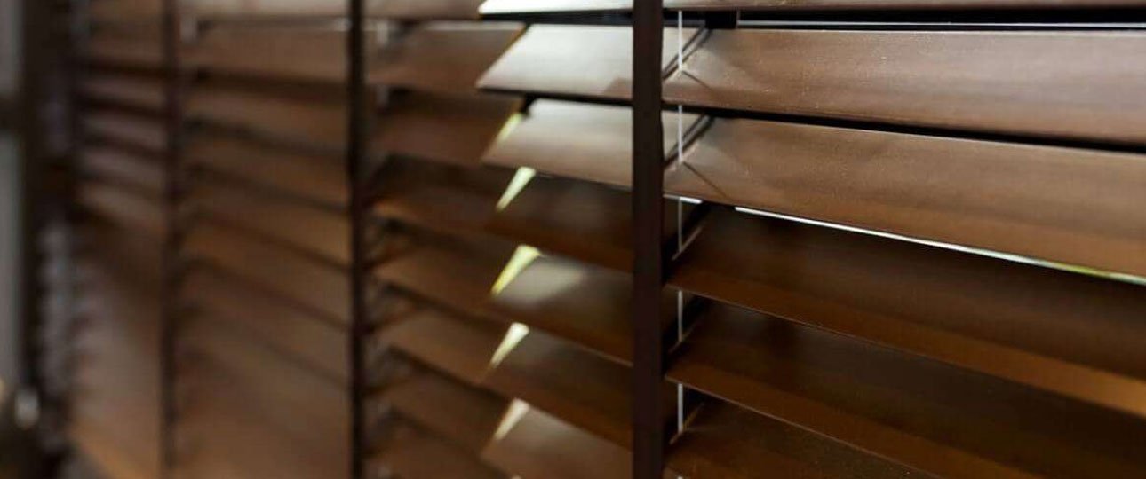 Faux wood blinds banner
